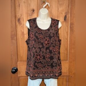 Croft & Barrow Paisley Tank Top